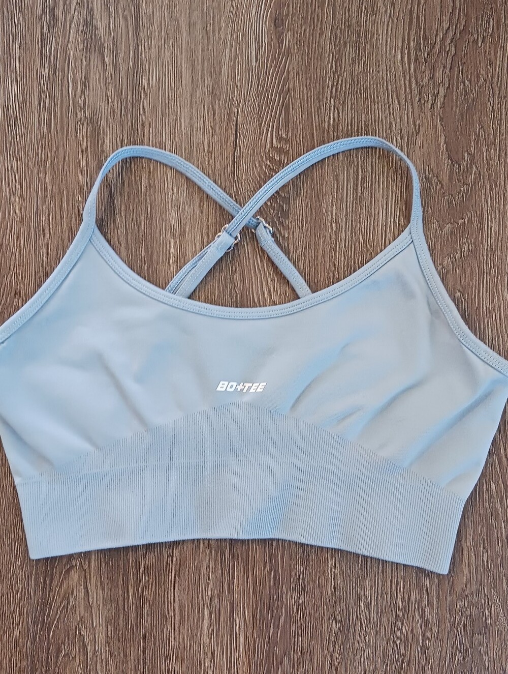 Bo+Tee Light Blue Sports Bra